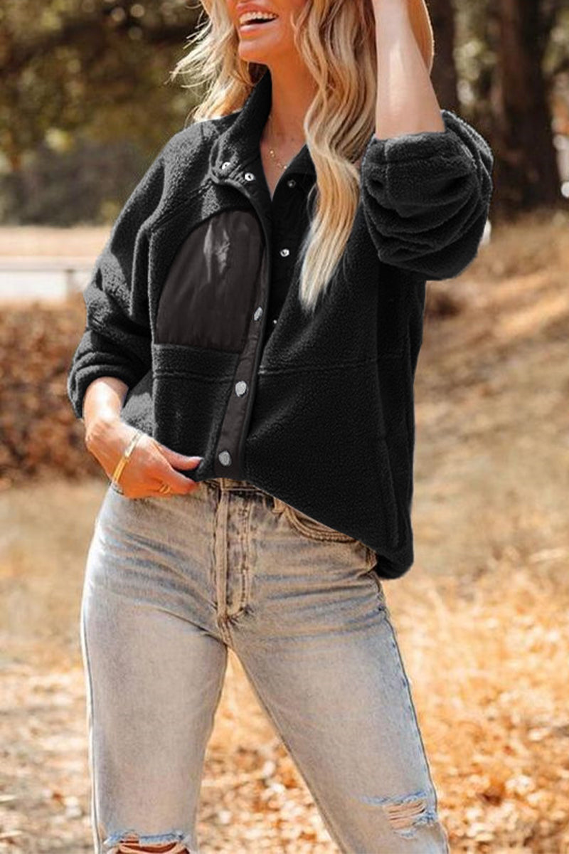 Button Pockets Fleece Jacket