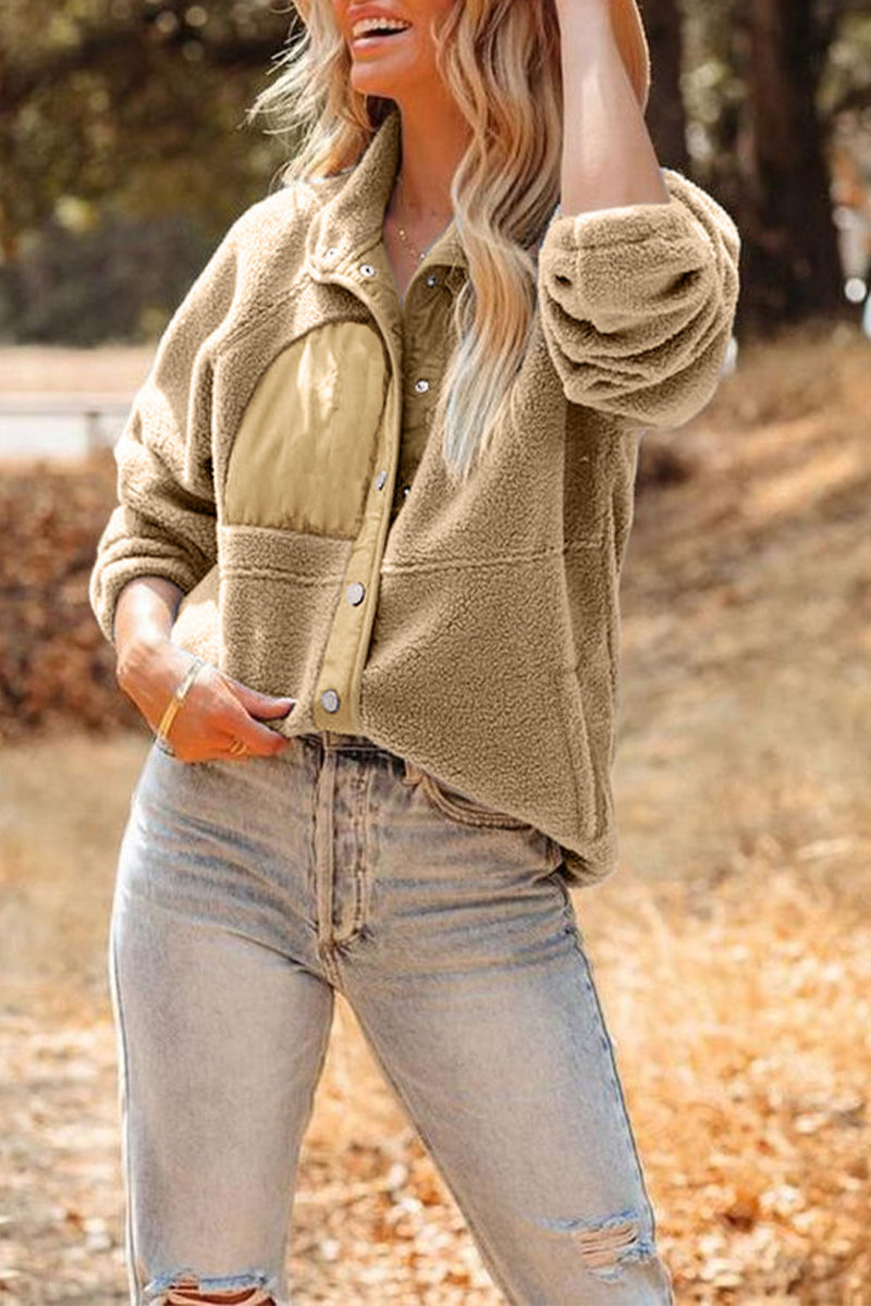Button Pockets Fleece Jacket