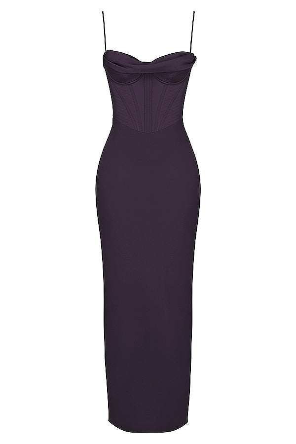 Sweetheart Neck Corset Bodice Cami Bodycon Maxi Dress 11