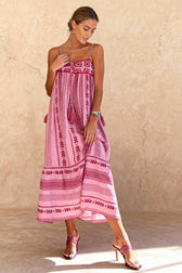Ethnic Style Crochet Patchwork Knitted Maxi Dress
