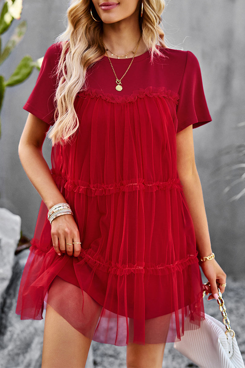 Adria Premium Short Sleeved Casual Mini Dress Wardrobe Essential