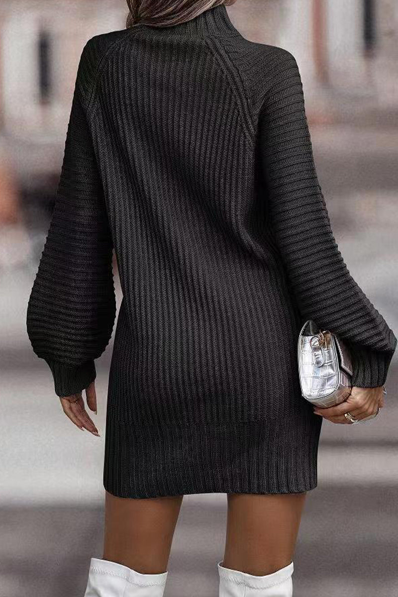 Zara Casual Solid Patchwork Dress with Vintage Inspired Everyday Styling