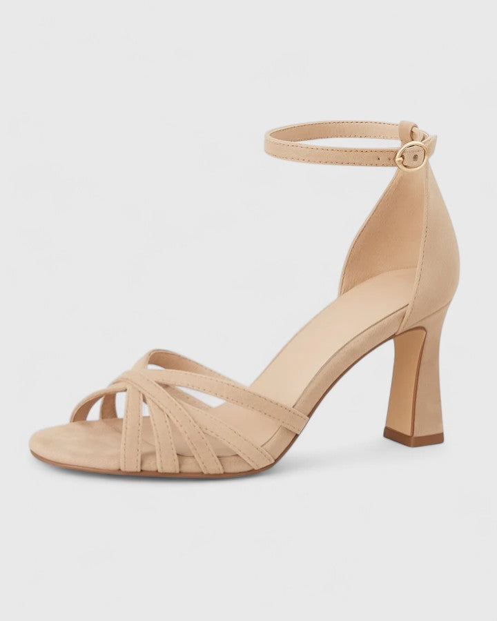 Strappy Open Toe Ankle Strap Block Heel Sandals
