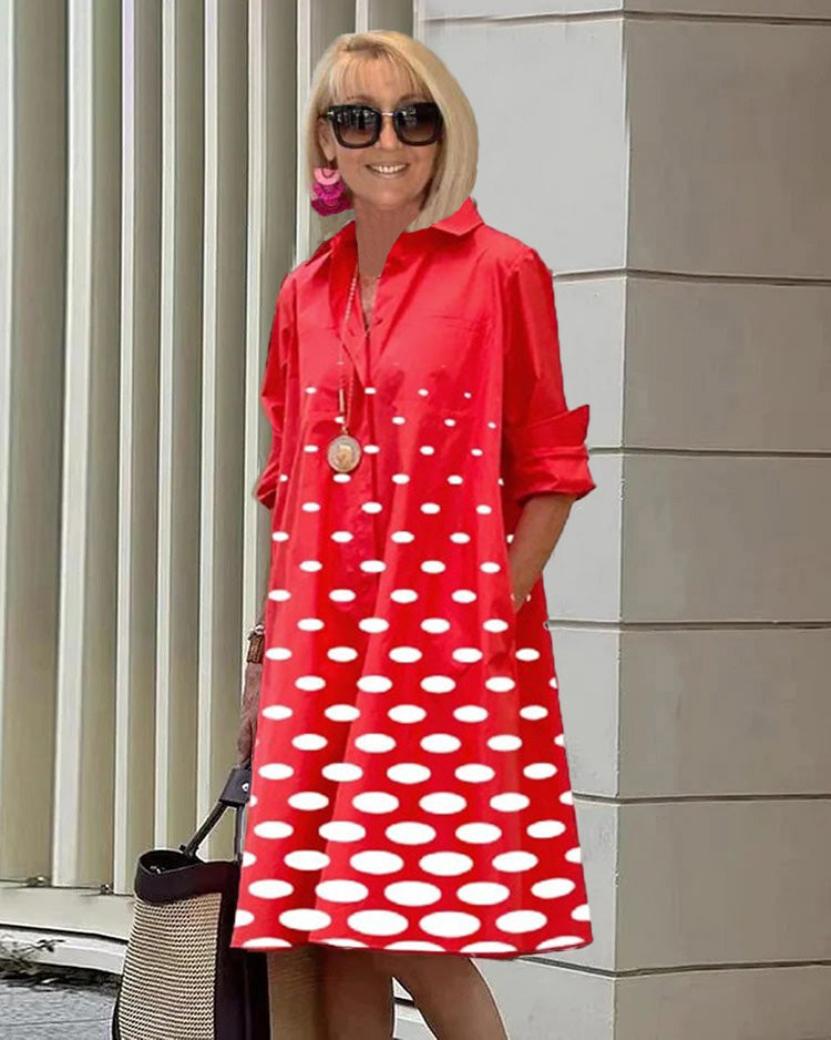 Christy | Printed Boho Midi Dress Gradient Red