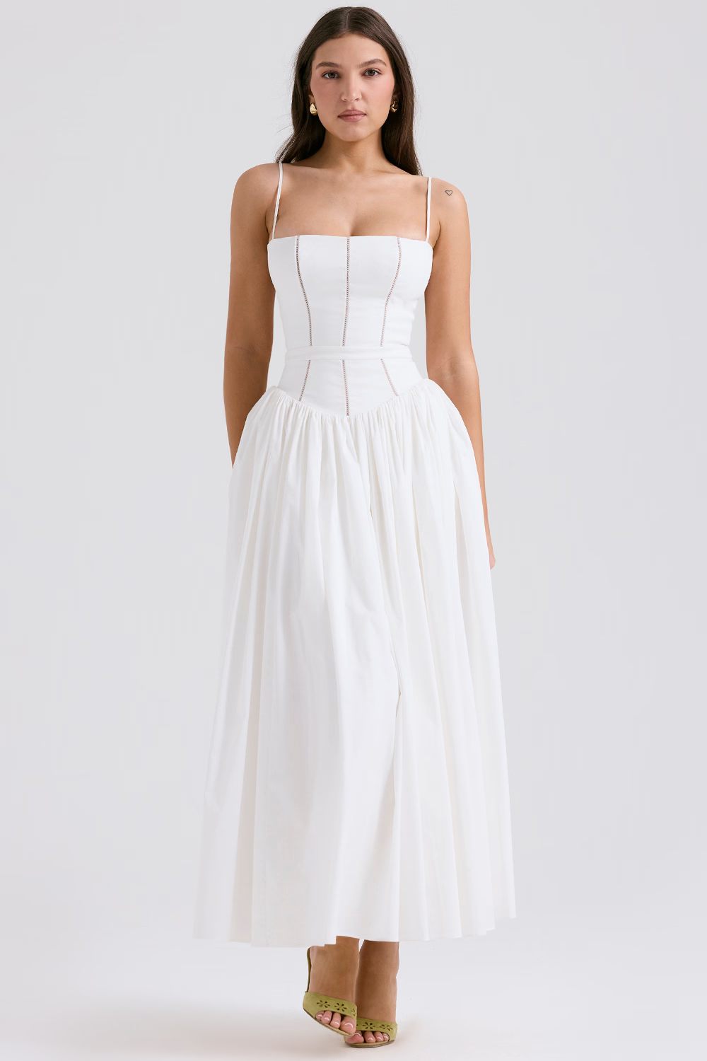 Floral Spaghetti Strap Corset Maxi Dress 17