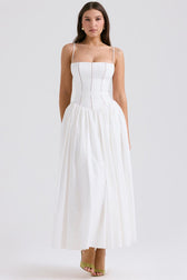 Floral Spaghetti Strap Corset Maxi Dress 17