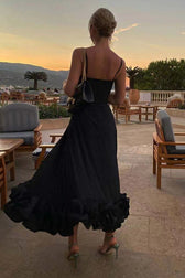 Flounce Bustier Midi Dress 19