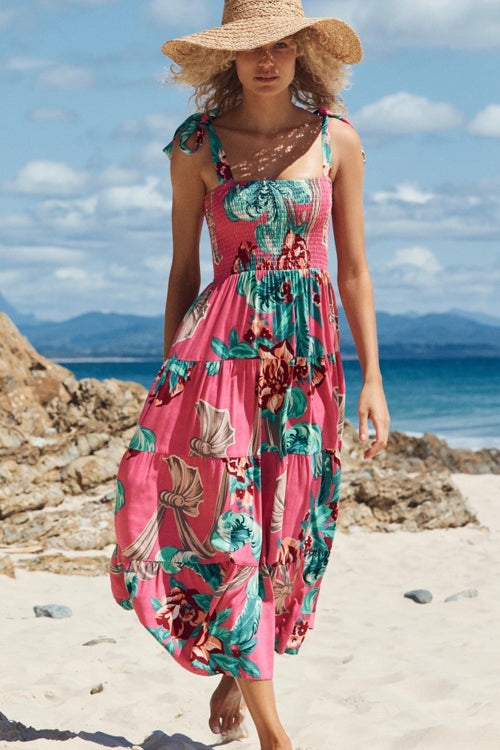 Dreamy Romance Printed Maxi Dress - 4 Colors Pink&Green