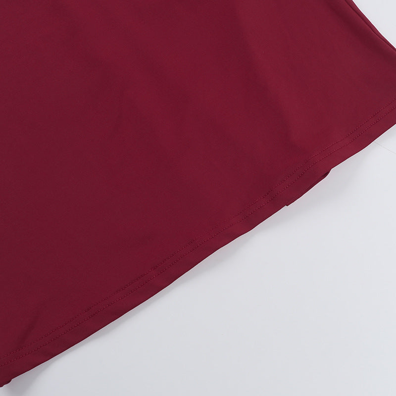 Horres Midi Dress-Maroon