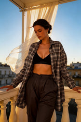 American Vintage Plaid Blouse