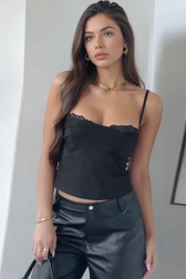 Lace Panel Slim Fit Cami Top
