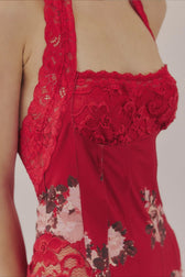 Elegant Floral Spaghetti Strap Maxi Lace Dress 11