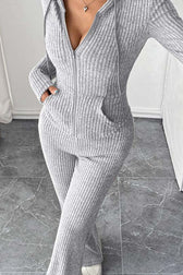 Long Sleeve Hoodie Trousers Knit Set