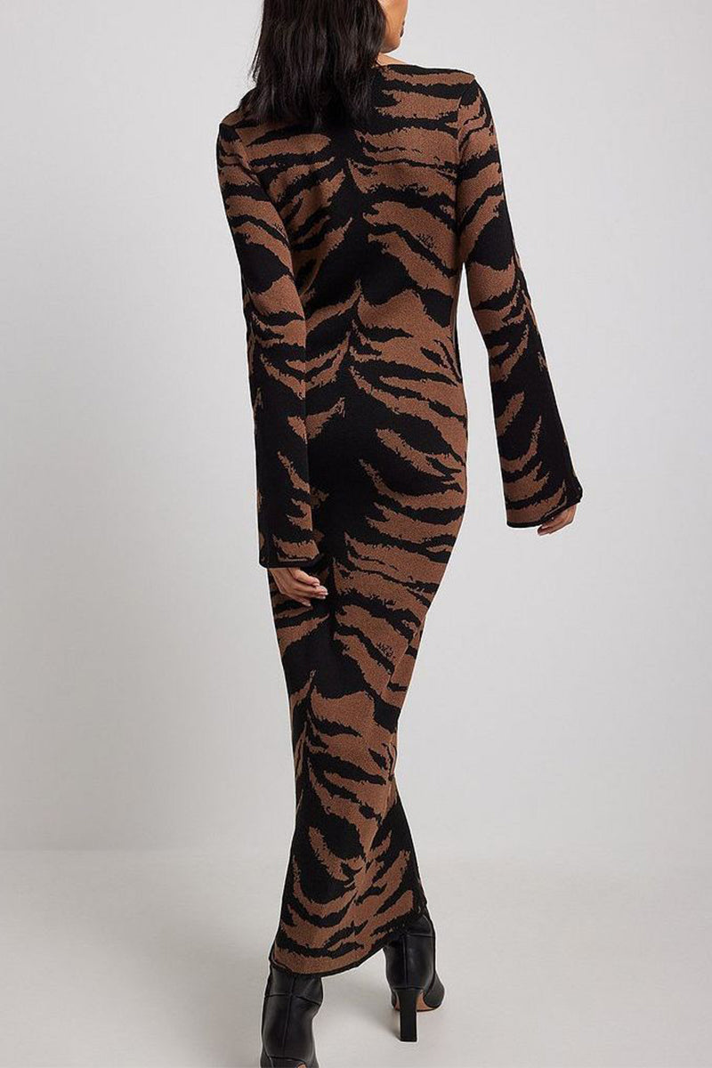 Juana Street Vintage Leopard Dress with Relaxed Fit and Streetwear Style