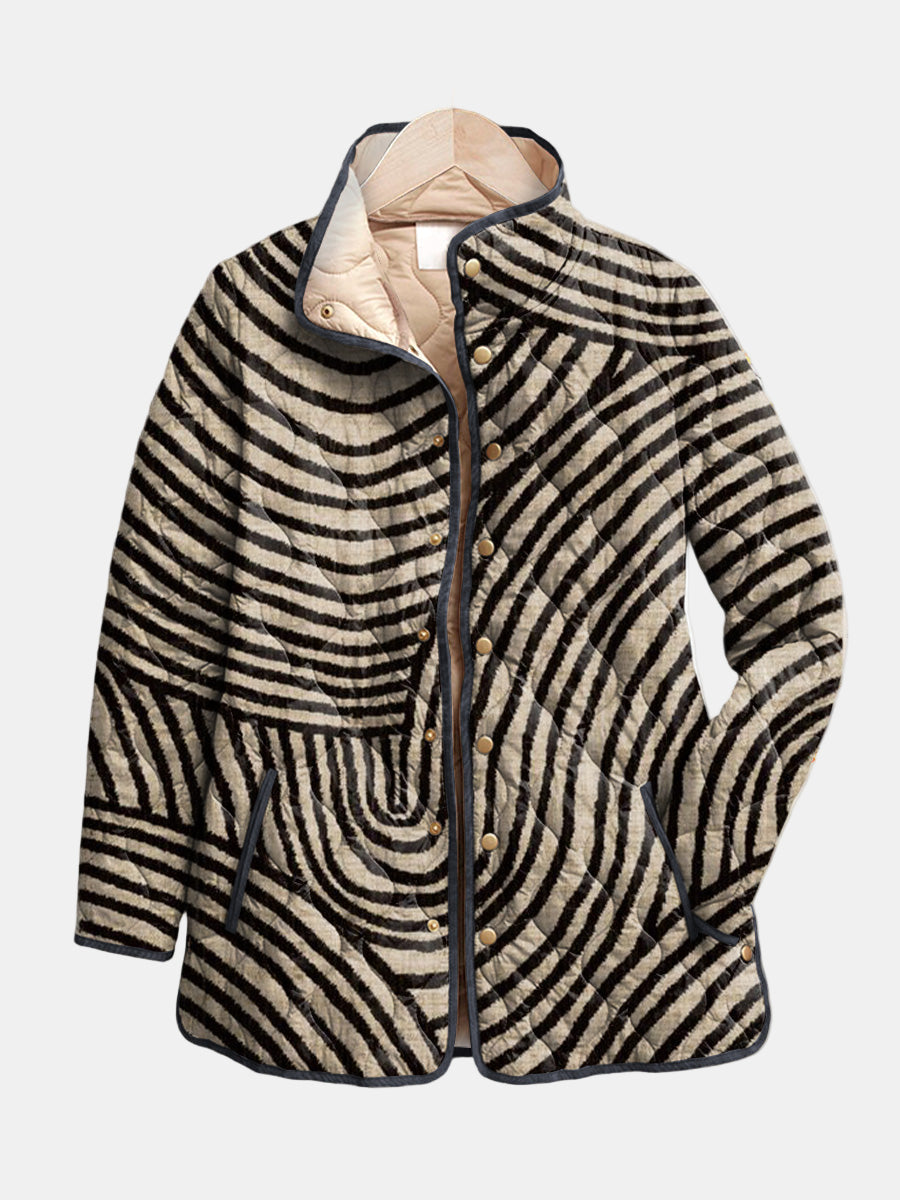 Fern™ | Retro Circle Design Quilted Jacket