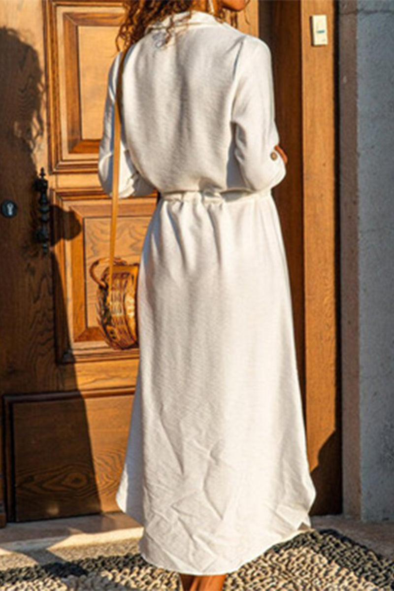 Barbara Boutique Casual, Shirt Dresses with a Fixed Buckle and Turn Down Collar Evening Wear Edit