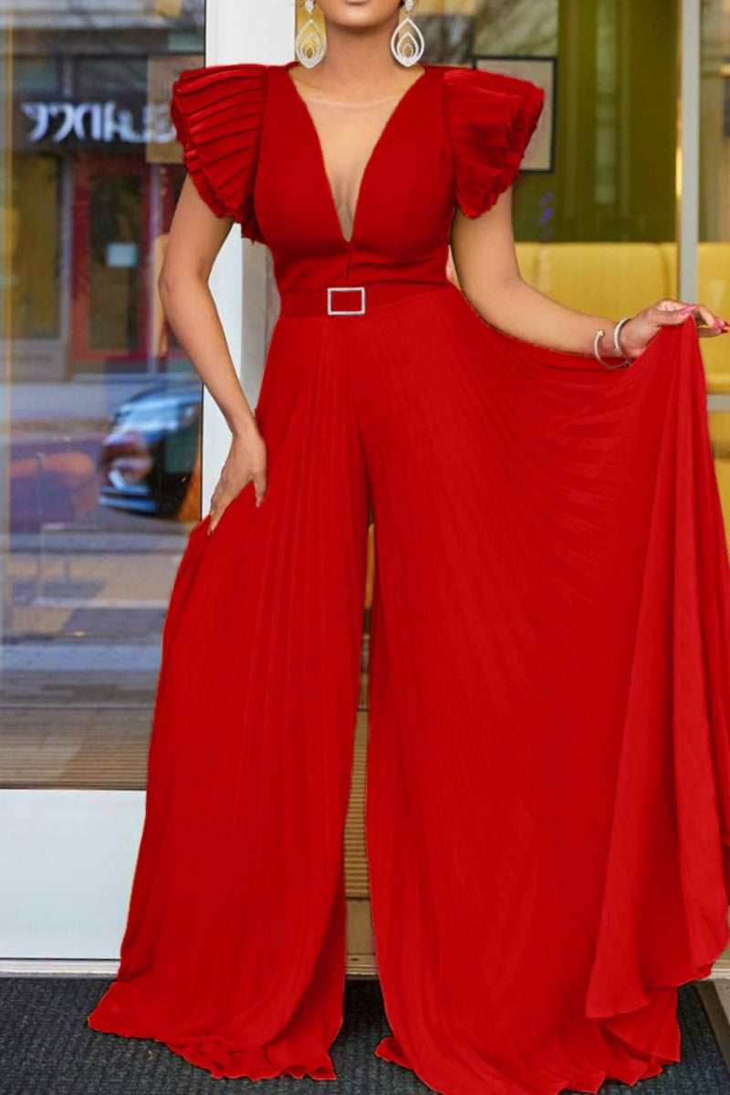 Casual Solid Color With Belt Regular Jumpsuits(7 Colors)