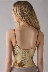 Sheer Lace Ribbed Cami Top