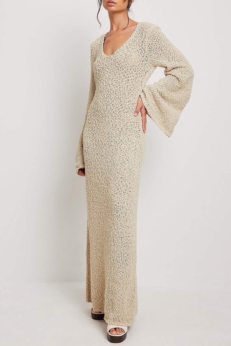 Cornelia Sexy Solid Color Vintage Inspired Dress with Premium Casual Styling