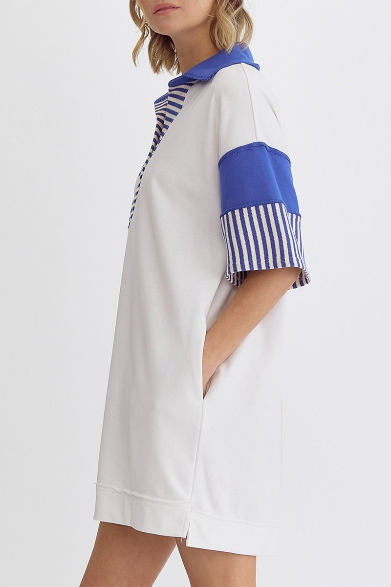 Encarni Casual Striped Pocket Dress with Relaxed Fit and Modern Casual Wear