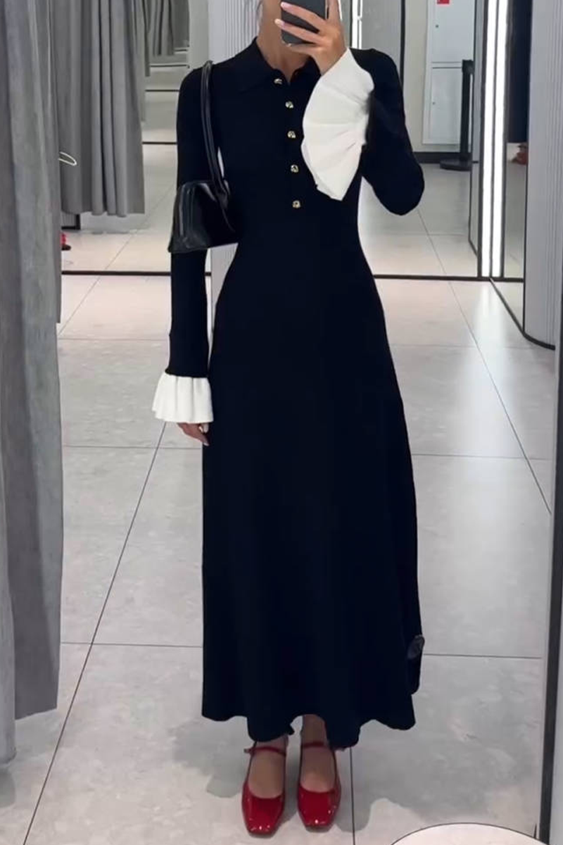 Klara Elegant Ruffle Braid Urban Dress for Seasonal Wardrobe Essential