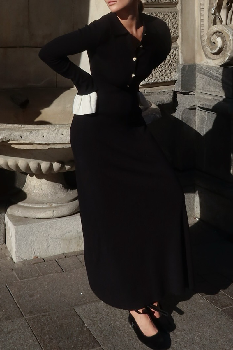 Klara Elegant Ruffle Braid Urban Dress for Seasonal Wardrobe Essential