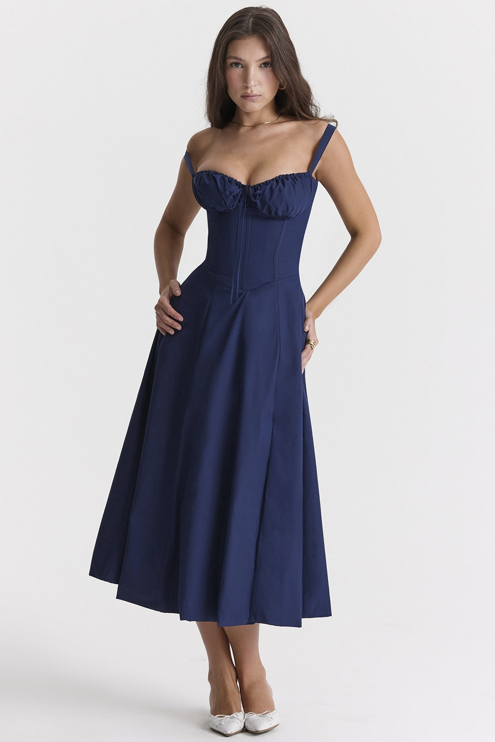 Side Slit Spaghetti Strap Romantic Prom Dress