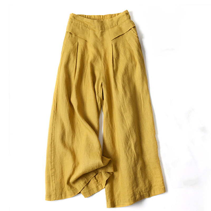 High Waist Wide Leg Culotte Pants