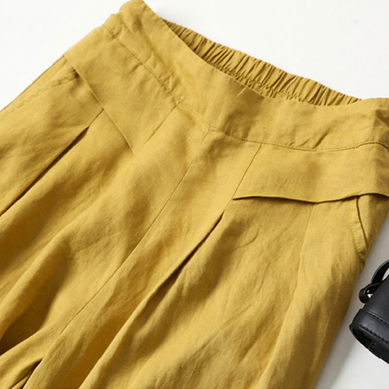 High Waist Wide Leg Culotte Pants