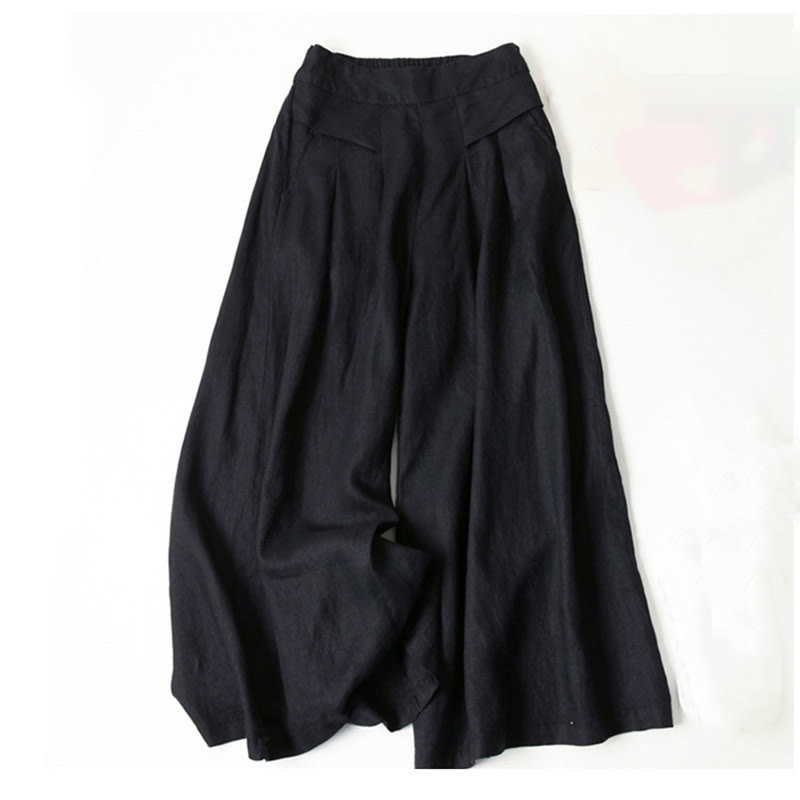 High Waist Wide Leg Culotte Pants
