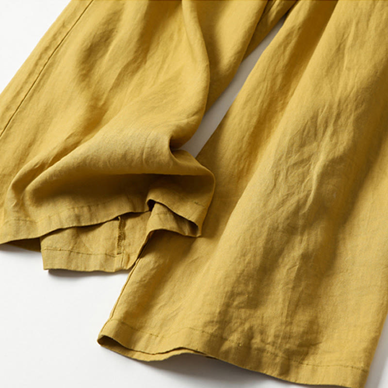High Waist Wide Leg Culotte Pants