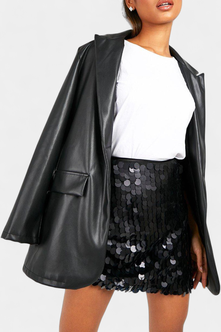 Paillette Sequin High Waist Mini Skirt