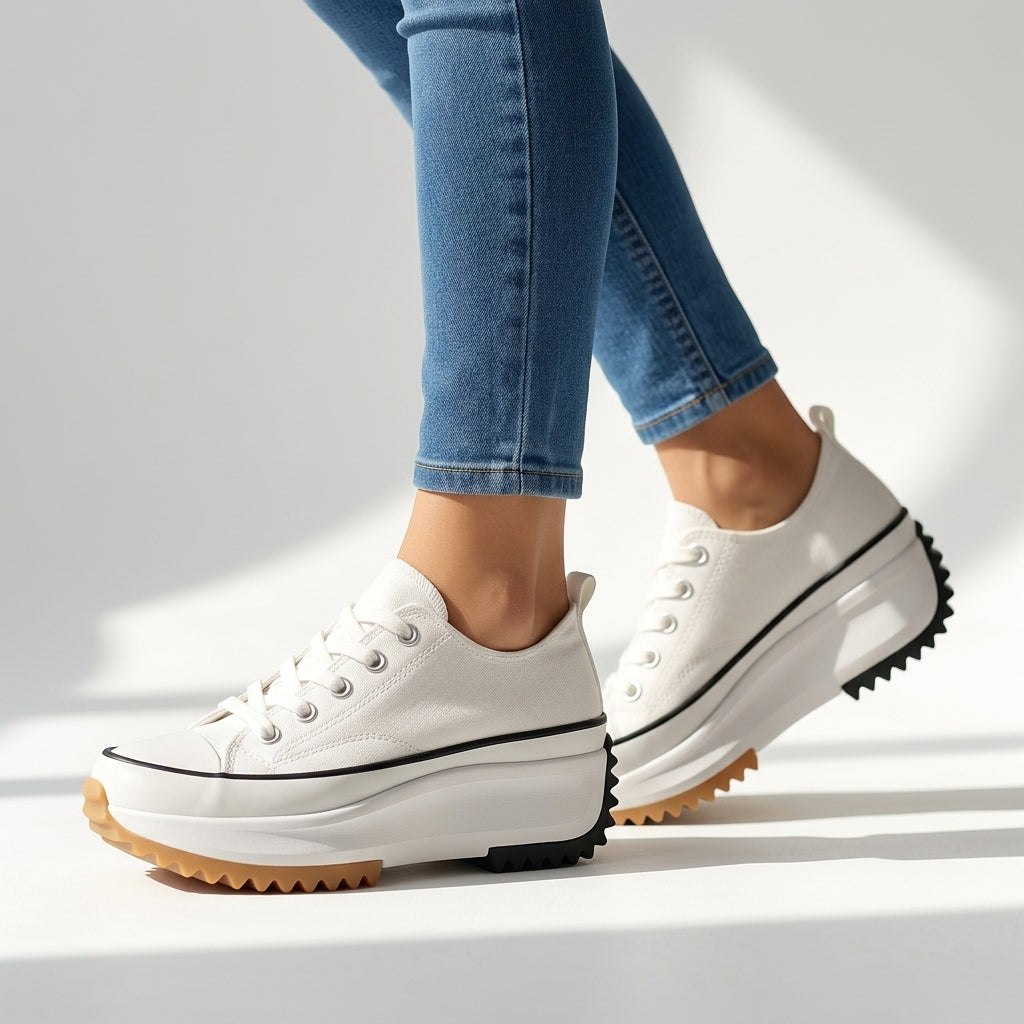 Zebra Print Lace Up Chunky Platform Sneakers
