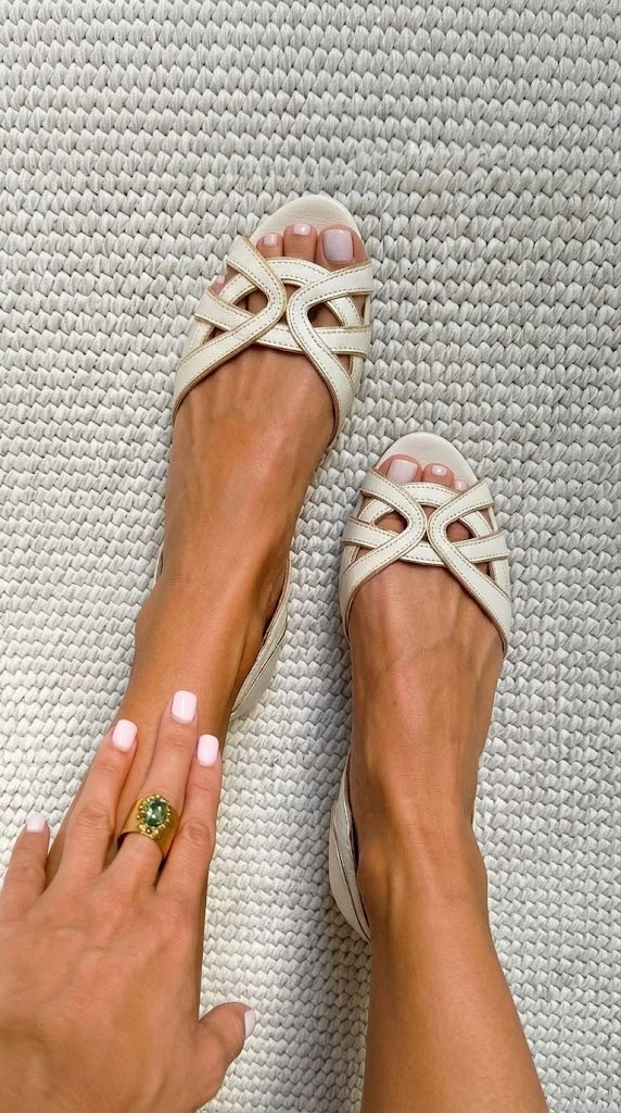 Woven Strap Peep Toe Espadrille Flat Sandals