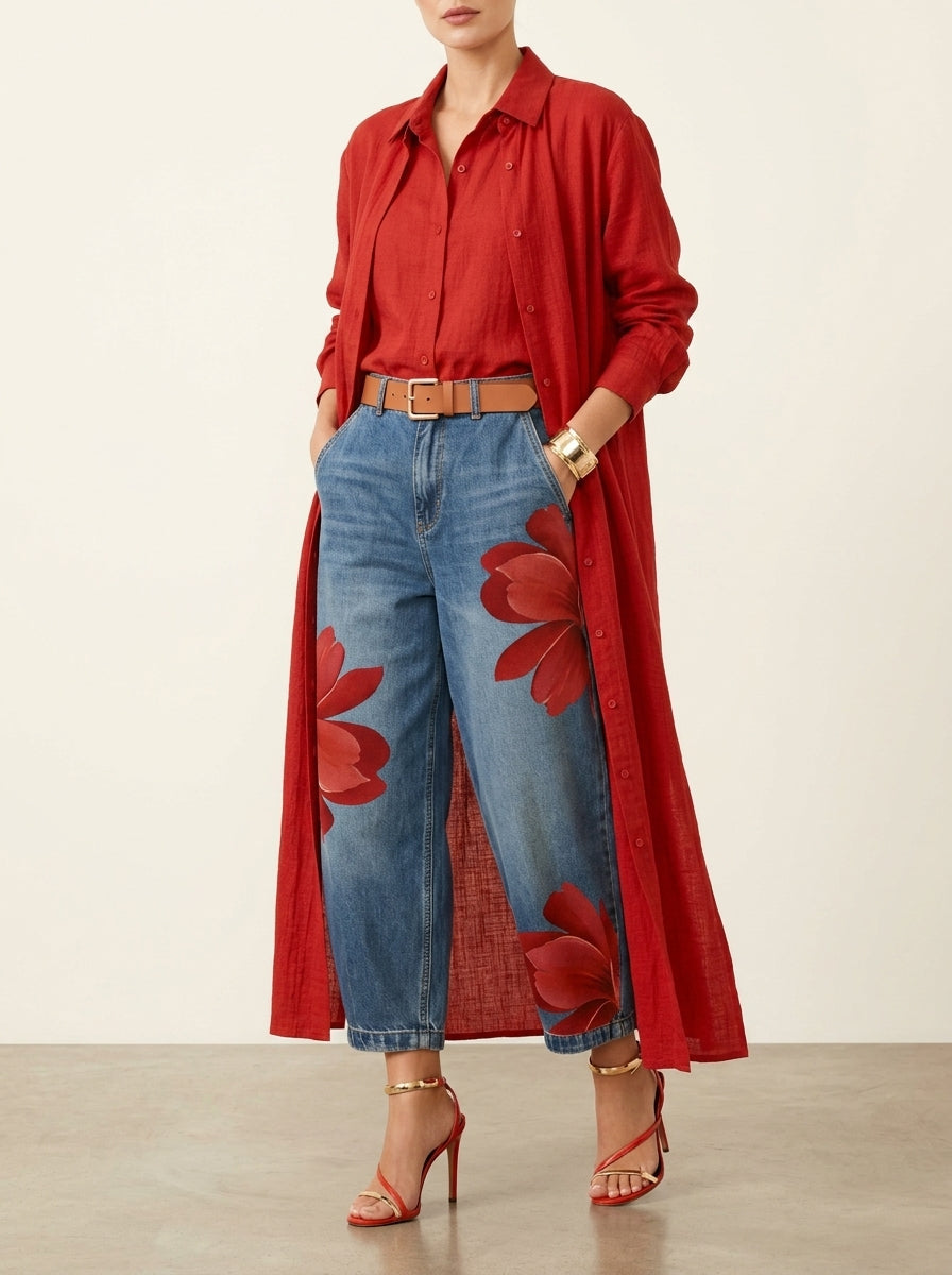 Victoria | Shirt Dress & Jeans Set