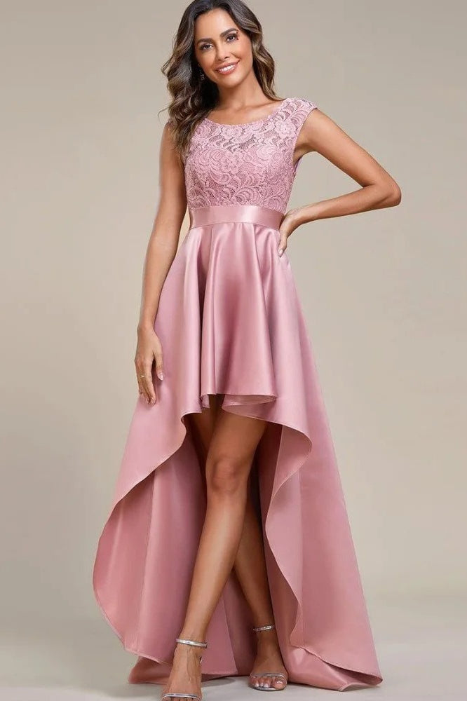 Blush Ruffled Hem Prom Dress