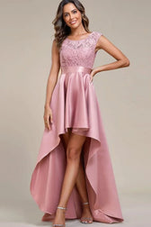 Blush Ruffled Hem Prom Dress