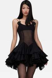 Sheer Mesh Mini Dress