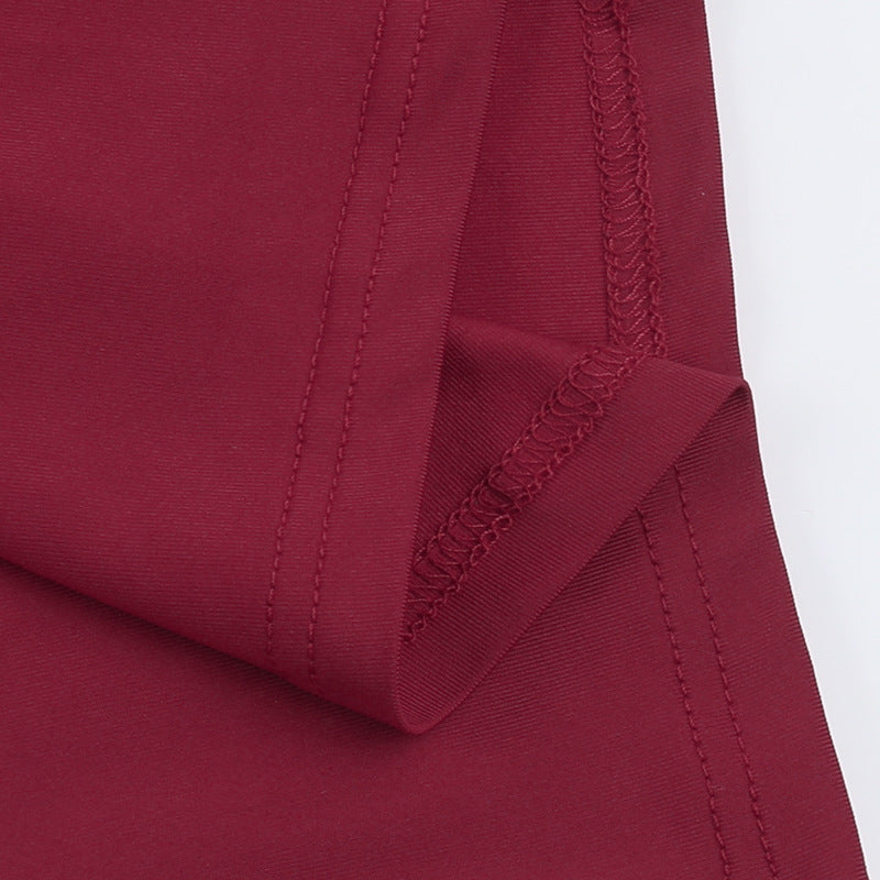 Horres Midi Dress-Maroon