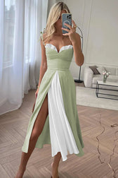 High-Waist Satin Dress