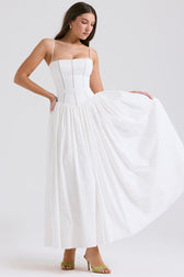 Floral Spaghetti Strap Corset Maxi Dress 19