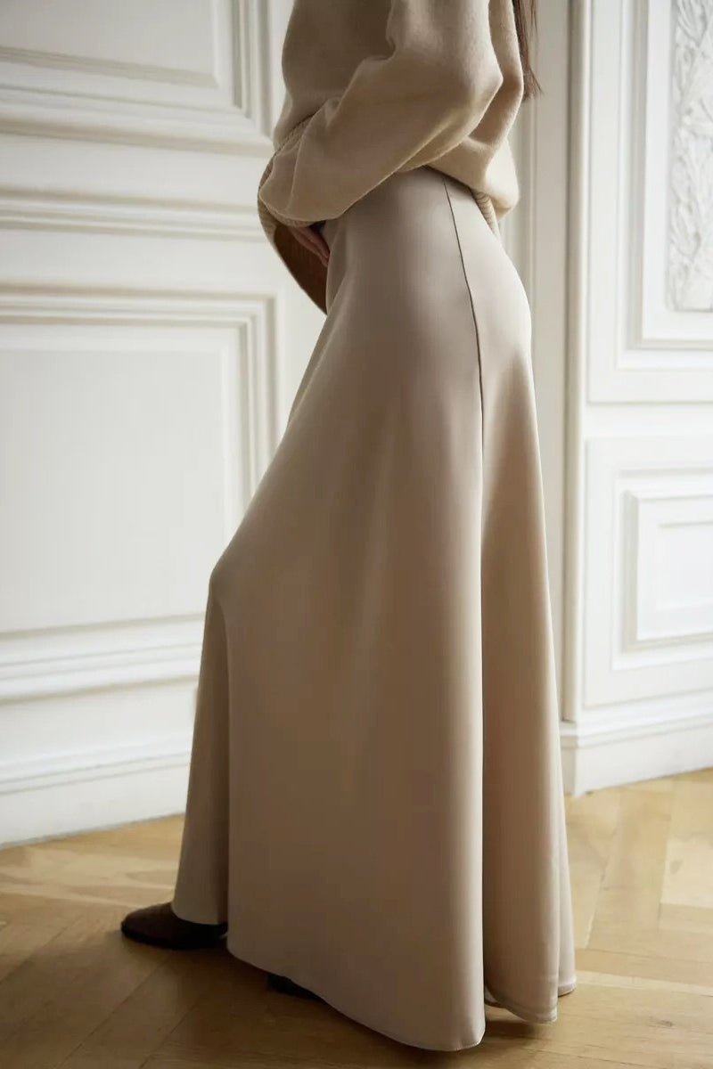 Satin High Waist Mermaid Maxi Skirt