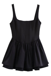 Solid Velvet Square Neck Slim Fit Mini Dress - View 24