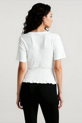 Ruched Waist Puff Hem T-shirts