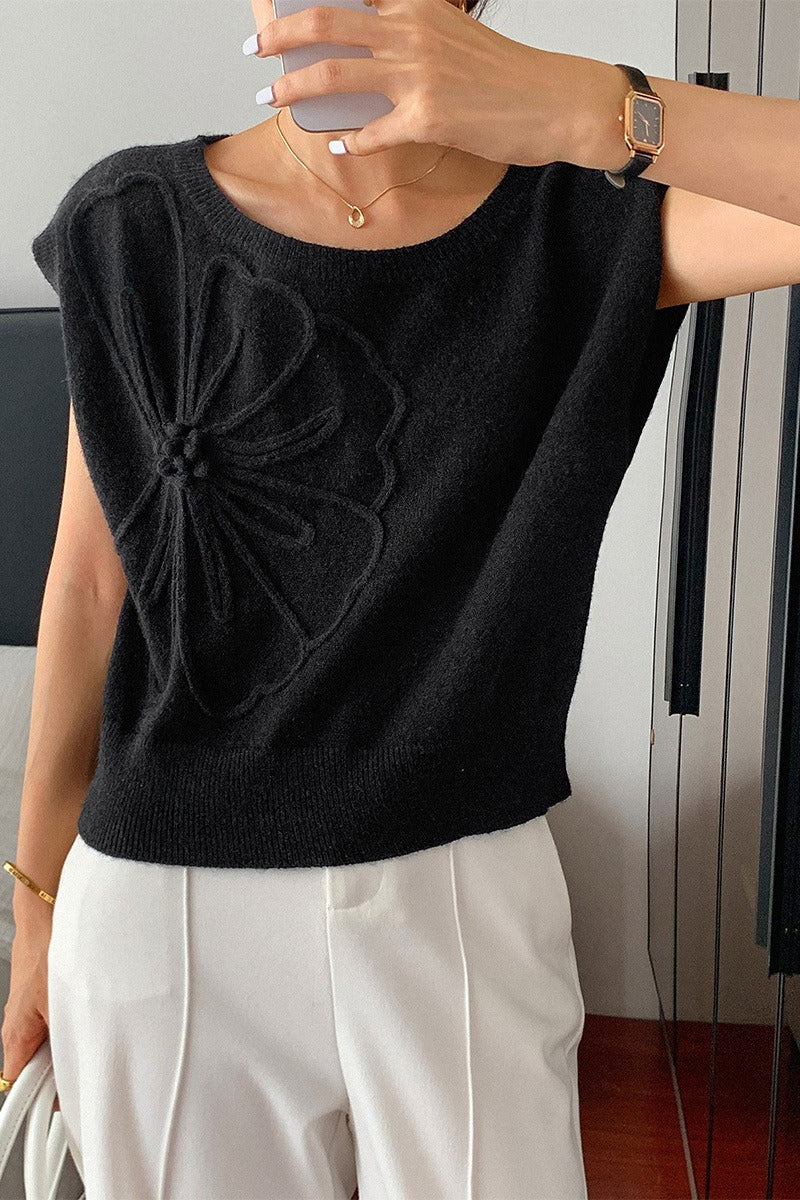 Casual Short Sleeve Knit Sweater