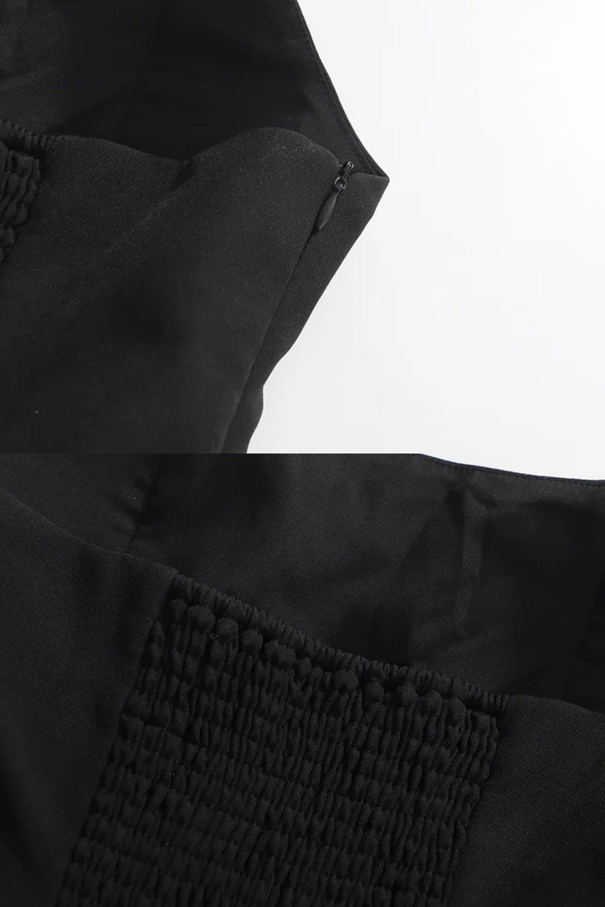 Strapless Corset Bodice Asymmetric Draped Skirt Maxi Dress 8