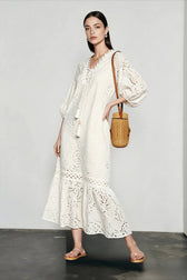 Embroidered Midi Dress