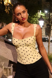 Polka Dot Off-Shoulder Cami Top