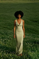 Satin Mermaid Low-Back Party Dress