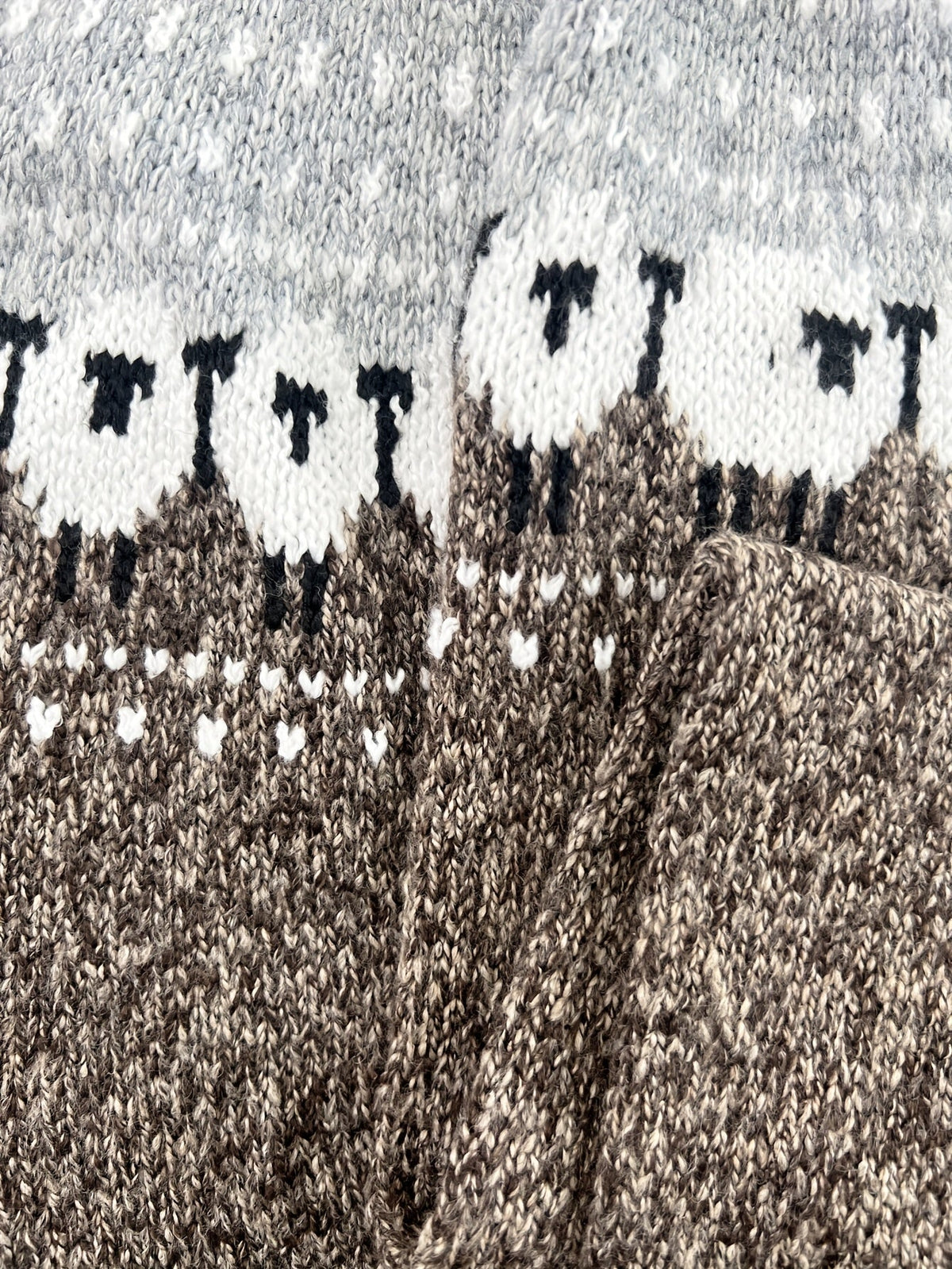 Boat Neck Sheep Fair Isle Knit Sweater